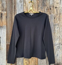Lilla P Lilla P L/S Rolled Edge Crewneck Black
