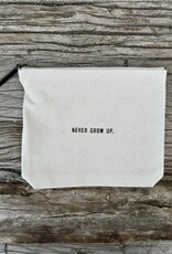 Sugarboo Sugarboo Never Grow Up Canvas Zip Bag 8.5x7.5