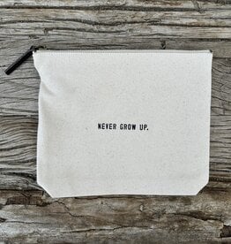 Sugarboo Sugarboo Never Grow Up Canvas Zip Bag 8.5x7.5