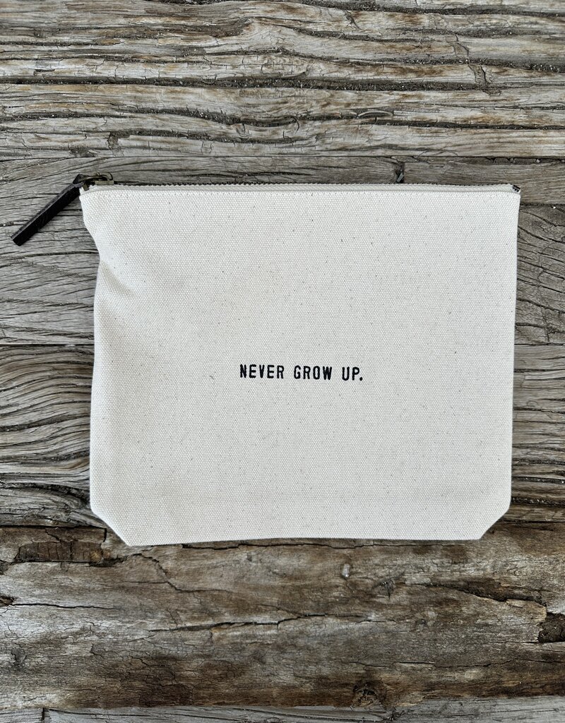 Sugarboo Sugarboo Never Grow Up Canvas Zip Bag 8.5x7.5