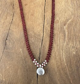 Minetta NDR-Garnet w/ SS Dot Pendant