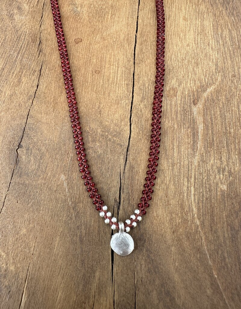 Minetta NDR-Garnet w/ SS Dot Pendant