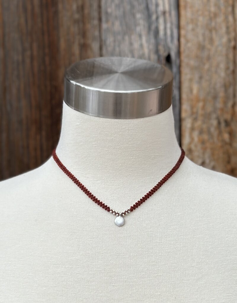 Minetta NDR-Garnet w/ SS Dot Pendant