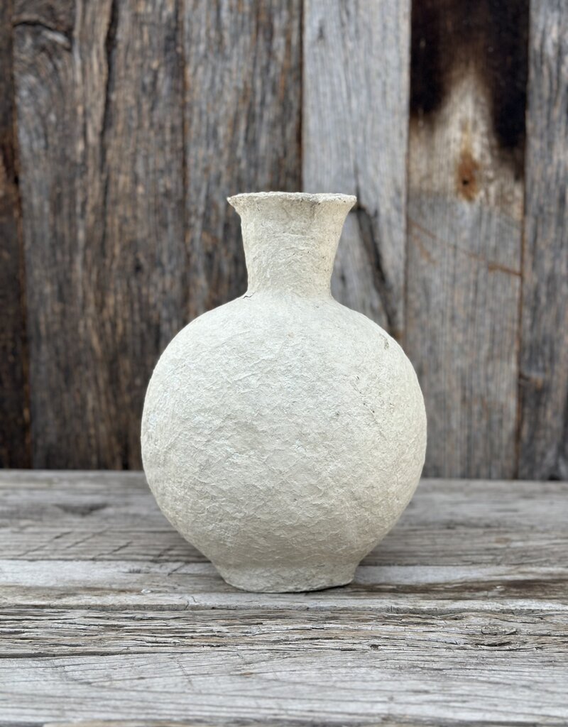 Bidk Home Bidk Home Paper Mache Vase 12.6" Natural White 21023