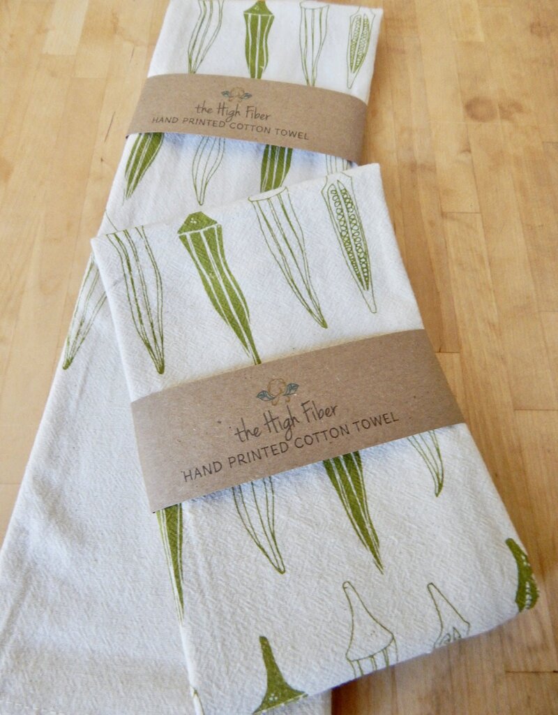 The High Fiber The High Fiber Cotton Kitchen Tea Towel Okra
