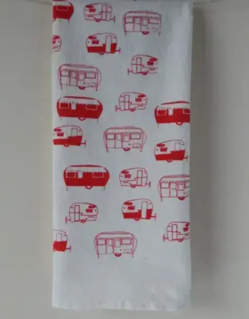 The High Fiber The High Fiber Cotton Kitchen Tea Towel Gray Vintage Campers