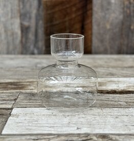 Homart Bulb Vase, Wide Bottom, Glass 4.5x4.5x5.5 6215-0