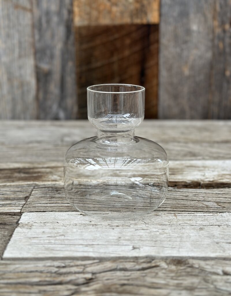 Homart Bulb Vase, Wide Bottom, Glass 4.5x4.5x5.5 6215-0