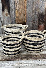 Homart Gideon Striped Basket w/ Handles 0851-0 Large