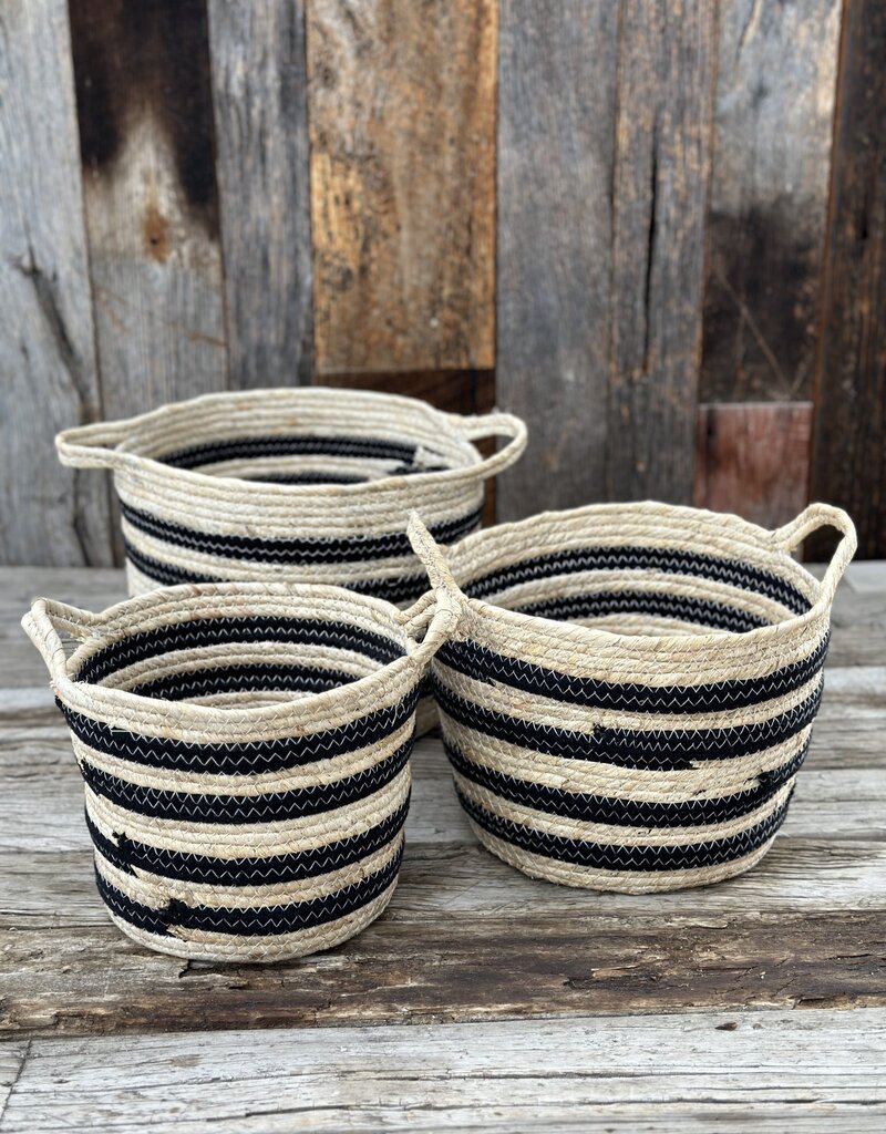 Homart Gideon Striped Basket w/ Handles 0851-0 Large