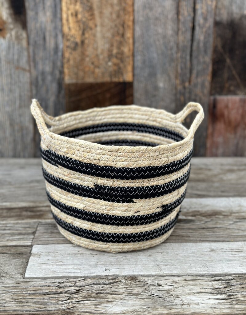 Homart Gideon Striped Basket w/ Handles 0851-0 Medium