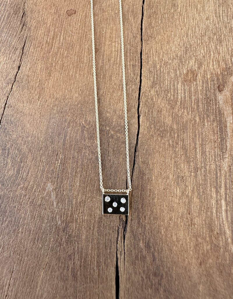 Aili Aili 5 Stars 14K/Wt Diam 16" Postcard Necklace