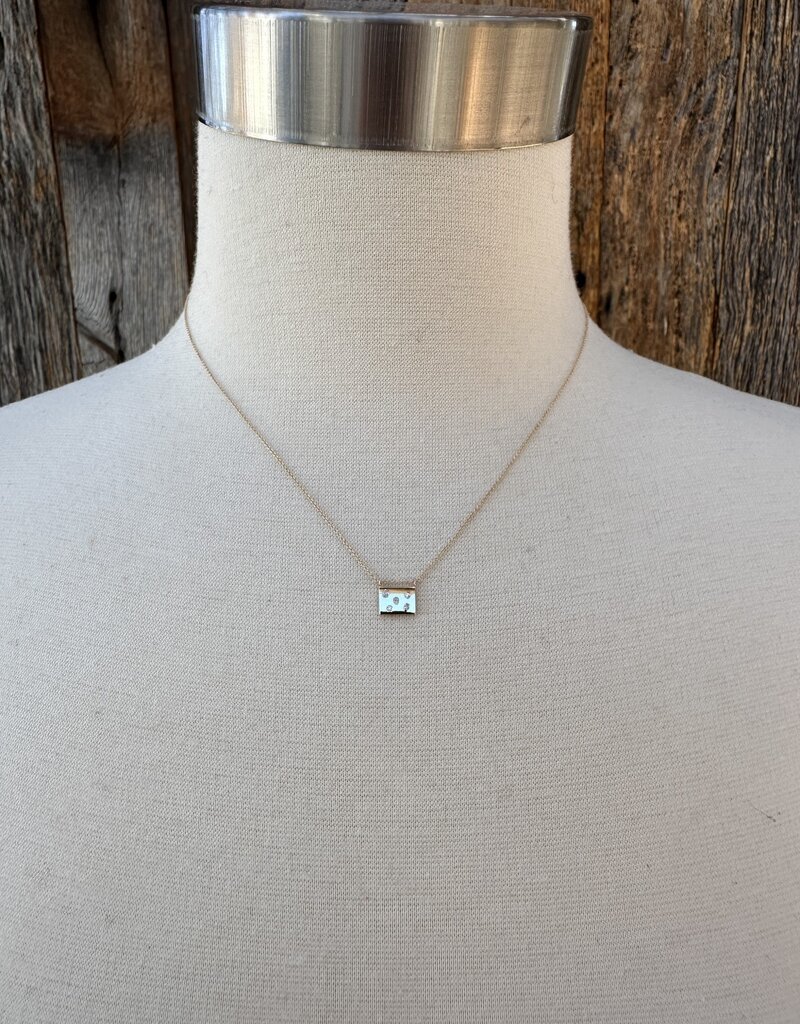 Aili Aili 5 Stars 14K/Wt Diam 16" Postcard Necklace