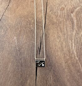Aili Aili Birds 14K/Wt Diam 16" Postcard Necklace