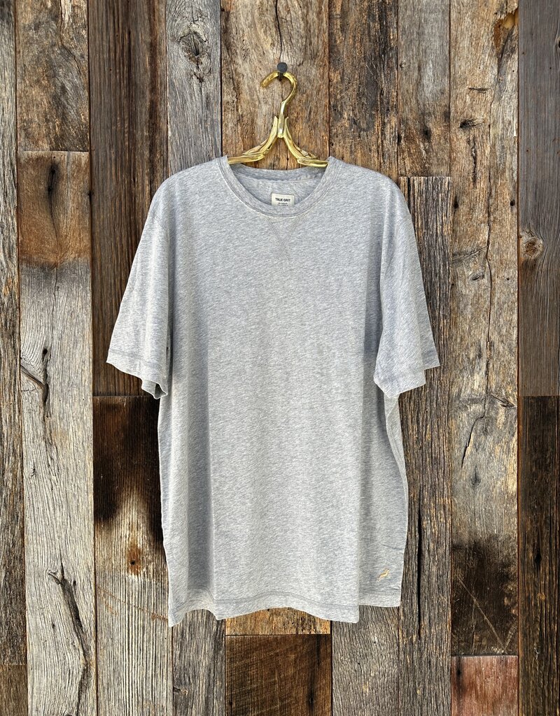 True Grit True Grit SS Contrast Stitch Crew Heather Grey