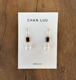 Chan Luu Chan Luu Bordeaux Pearl Earrings Garnet Mix EG-5803