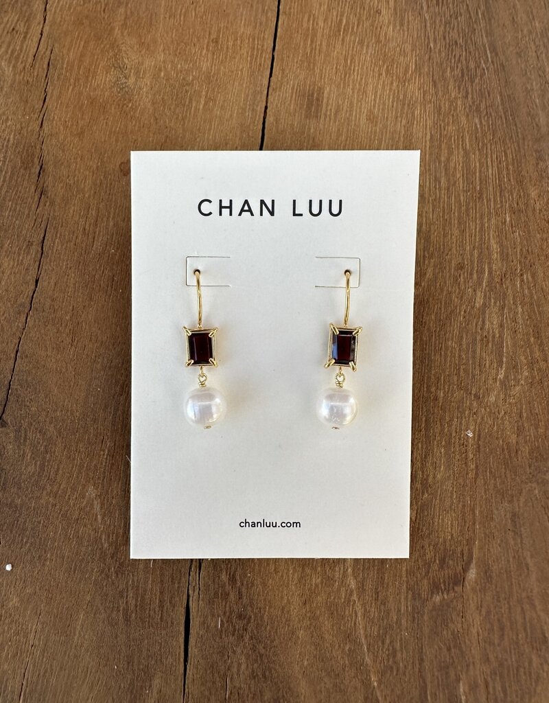Chan Luu Chan Luu Bordeaux Pearl Earrings Garnet Mix EG-5803