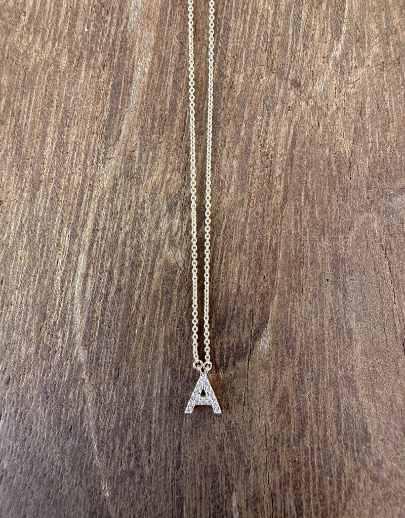 Chan Luu Chan Luu 'A' 14k Gold and White Diamond Initial Necklace NGF14-13723