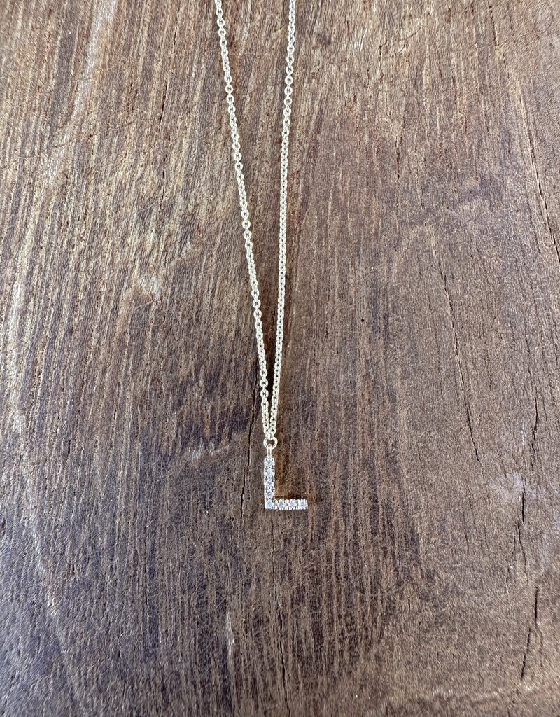 Chan Luu Chan Luu 'L' 14k Gold and White Diamond Initial Necklace NGF14-13723