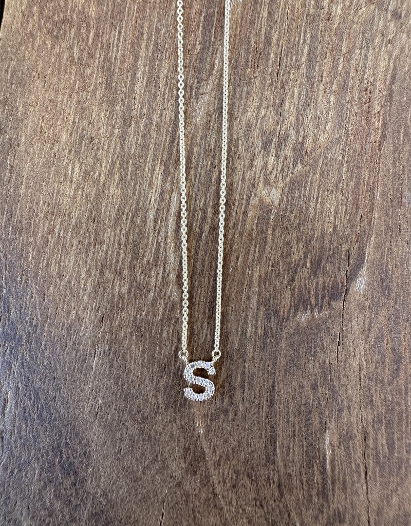 Chan Luu Chan Luu 'S' 14k Gold and White Diamond Initial Necklace NGF14-13723