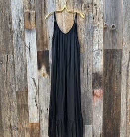 Milio Milano Milio Milano Spaghetti Strap Low Back Maxi Dress Black