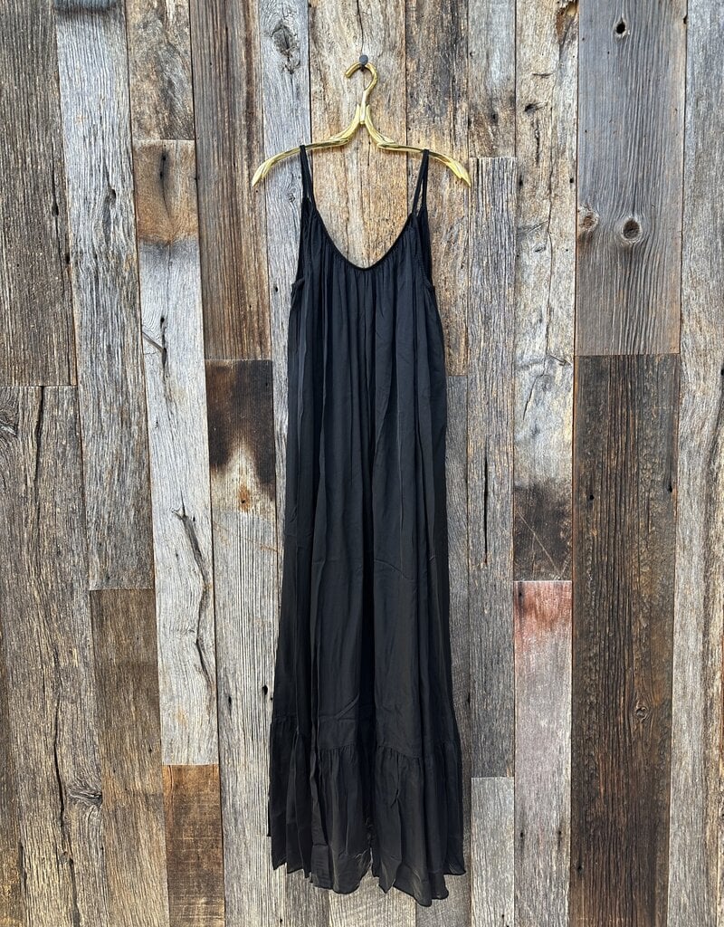 Milio Milano Milio Milano Spaghetti Strap Low Back Maxi Dress Black