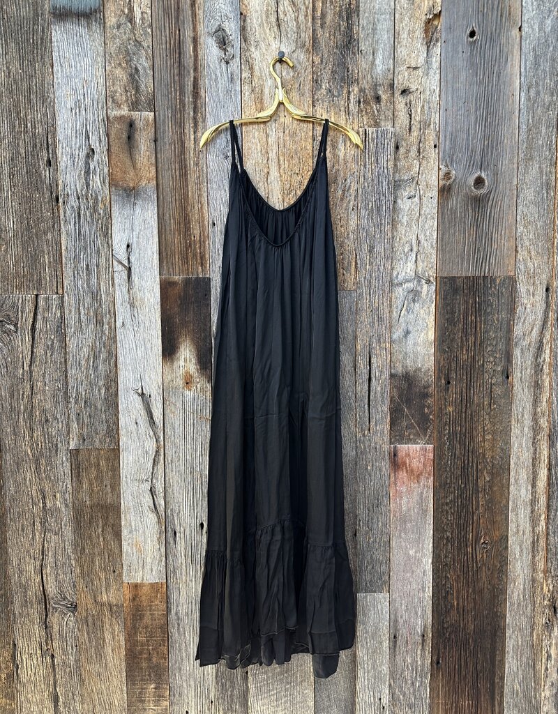 Milio Milano Milio Milano Spaghetti Strap Low Back Maxi Dress Black