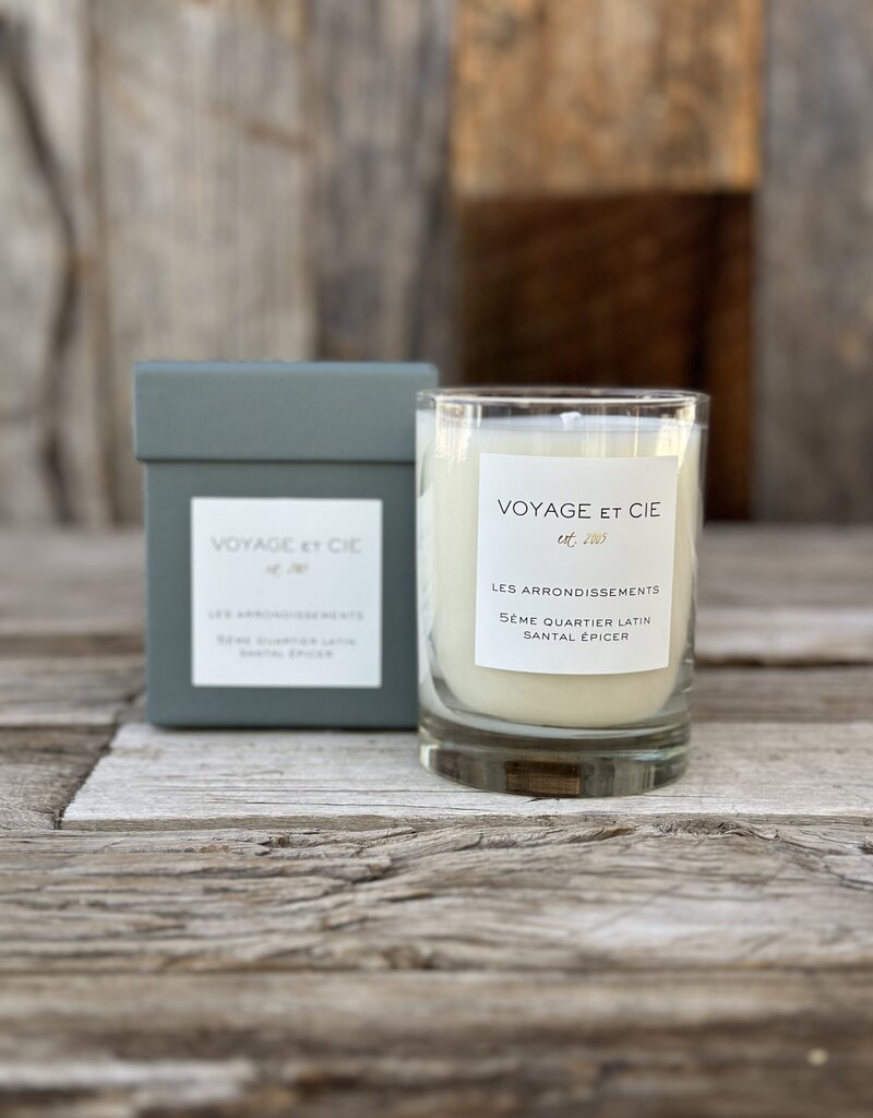 Voyage et Cie Voyage et Cie 5eme Quartier Latin "Santal Epicer" Candle 14oz Grey Box