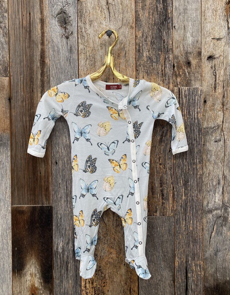 Milkbarn Milkbarn Bamboo Footed Romper Butterfly