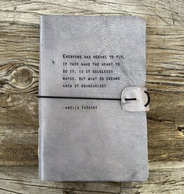 Sugarboo Sugarboo Amelia Earhart Artisan Leather Journal 5.75 x 8.75 Grey LJ145