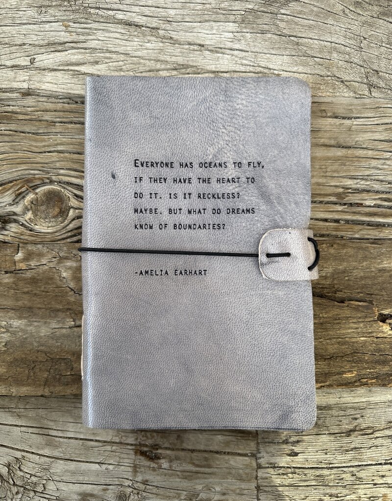 Sugarboo Sugarboo Amelia Earhart Artisan Leather Journal 5.75 x 8.75 Grey LJ145
