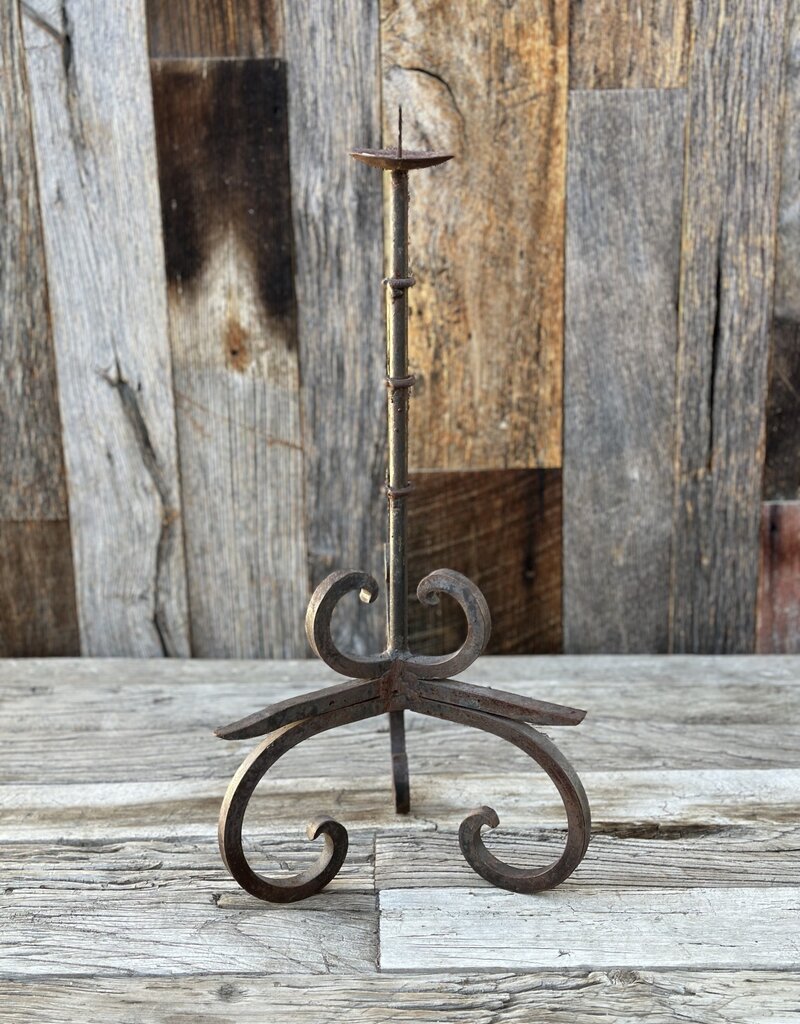 Vintage Cast Iron Candle Stand Large