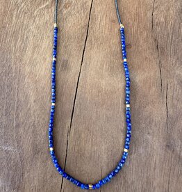 Debbie Fisher MDN98 Lapis, Seed, GV Beads, GF Clasp
