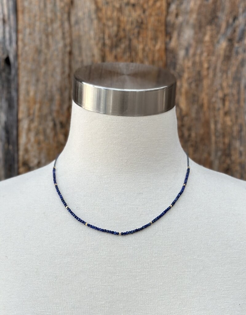 Debbie Fisher MDN98 Lapis, Seed, GV Beads, GF Clasp