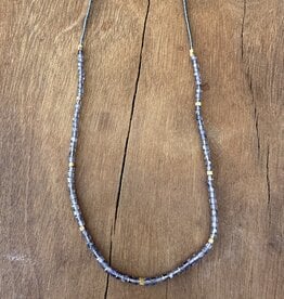 Debbie Fisher TWL101 Iolite, Seed Beads, GF Clasp