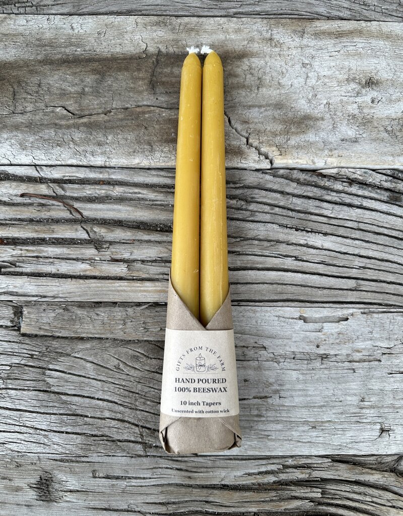 Gifts From The Farm Gifts From The Farm Beeswax Taper Candle 10"