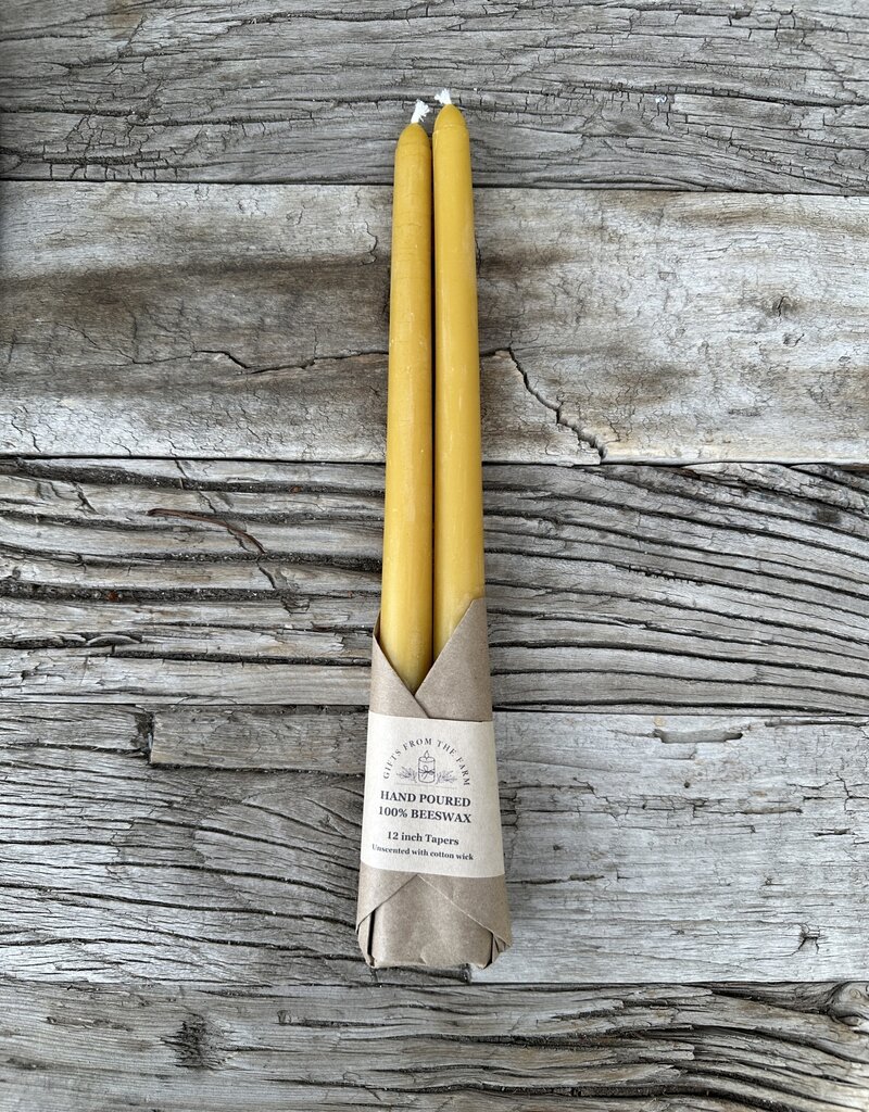Gifts From The Farm Gifts From The Farm Beeswax Taper Candle 12"