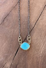 Robin M Designs Robin M 18K Kingman Turquoise OXSS Chain 19"