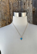 Robin M Designs Robin M 14K Turquoise & Ruby Necklace 18"
