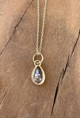 Robin M Designs Robin M 14K Pale Aquamarine Tear Drop Pendant Necklace 18"