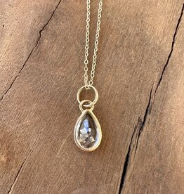 Robin M Designs Robin M 14K Pale Aquamarine Tear Drop Pendant Necklace 18"