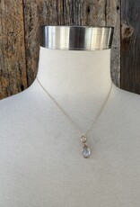 Robin M Designs Robin M 14K Pale Aquamarine Tear Drop Pendant Necklace 18"