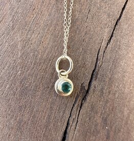 Robin M Designs Robin M 14K Tiny Emerald 3x5mm on 18" GF Chain
