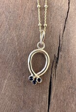Robin M Designs Robin M 14K Sapphire Triplet Necklace 18" GF Chain