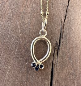 Robin M Designs Robin M 14K Sapphire Triplet Necklace 18" GF Chain