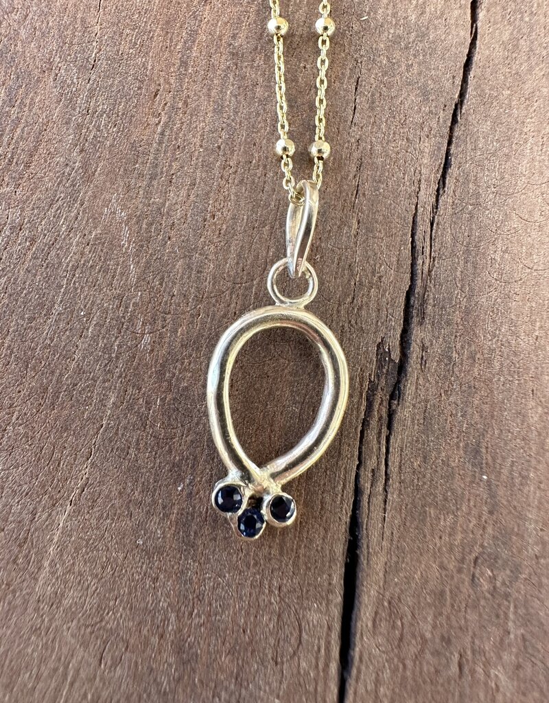 Robin M Designs Robin M 14K Sapphire Triplet Necklace 18" GF Chain