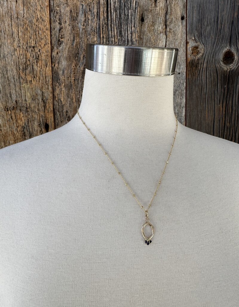 Robin M Designs Robin M 14K Sapphire Triplet Necklace 18" GF Chain