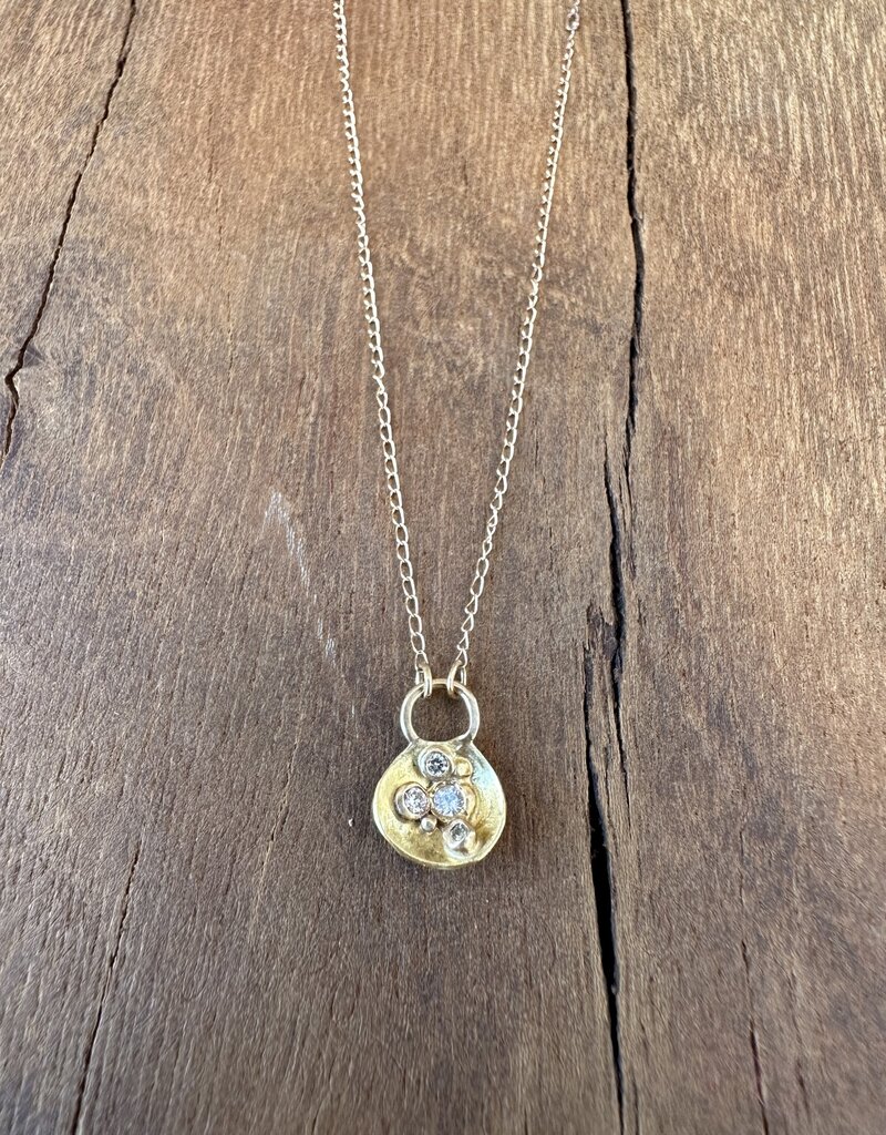Robin M Designs Robin M 14K Diamond Cluster Charm 16" GF Chain