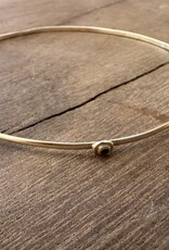 Robin M Designs Robin M 14K Gold Bangle w/ Teal Diamond 7.5"