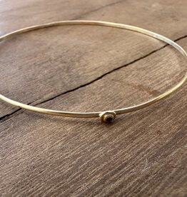 Robin M Designs Robin M 14K Gold Bangle w/ Teal Diamond 7.5"